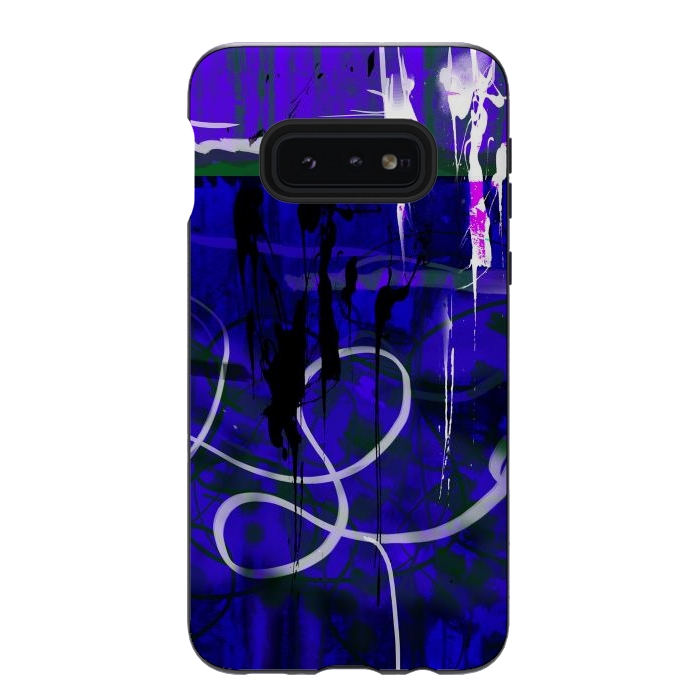 Galaxy S10e StrongFit Blue paint strokes phone case by Josie