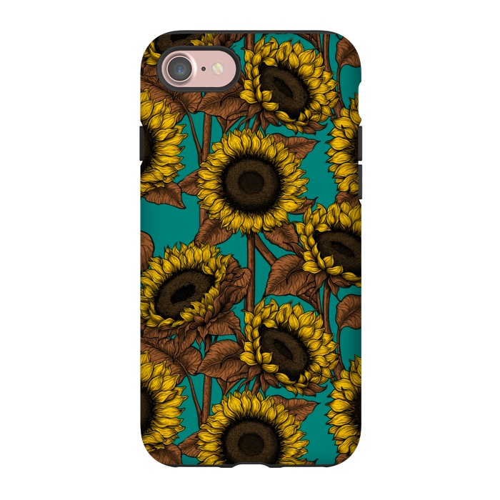 iPhone 7 StrongFit Sunflowers on turquoise by Katerina Kirilova