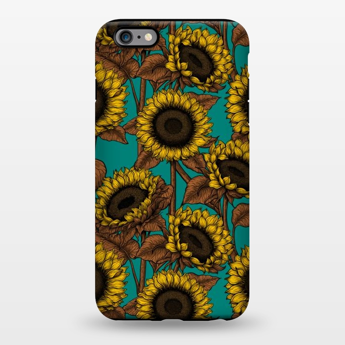 iPhone 6/6s plus StrongFit Sunflowers on turquoise by Katerina Kirilova