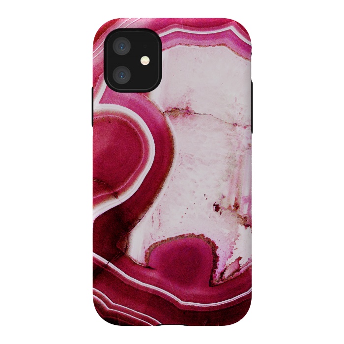 iPhone 11 StrongFit Vibrant pink agate marble by Oana 
