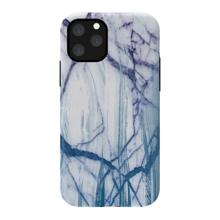 iPhone 11 Pro StrongFit Blue white marble brushstrokes by Oana 