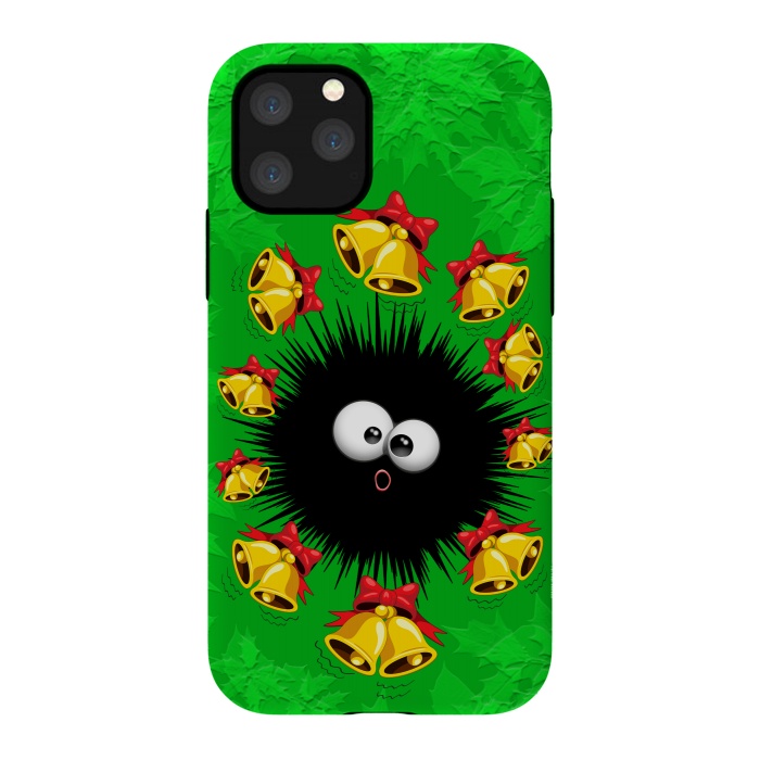iPhone 11 Pro StrongFit Fuzzy Funny Christmas Sea Urchin Character by BluedarkArt