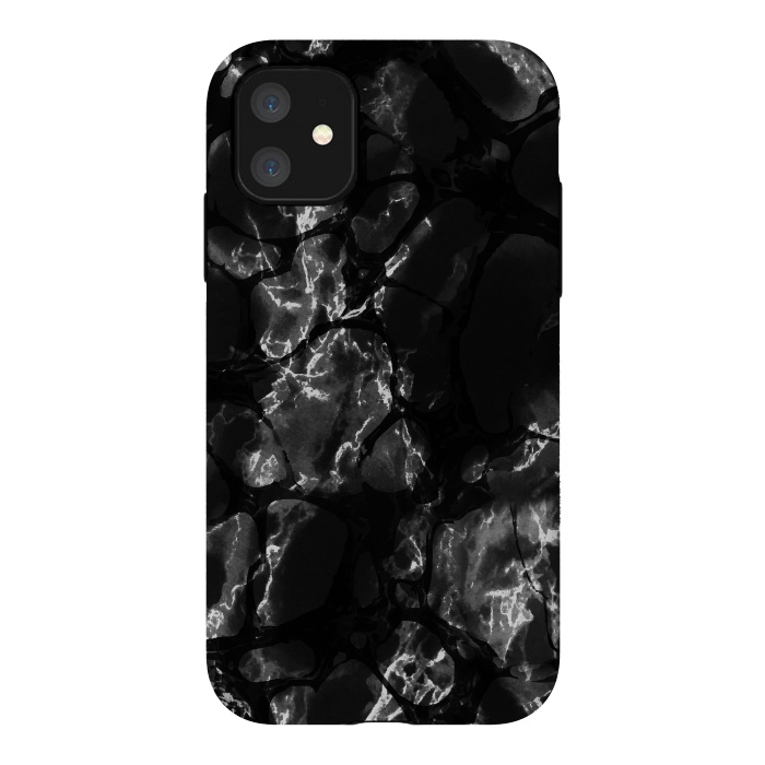 iPhone 11 StrongFit Black marble surface by Oana 