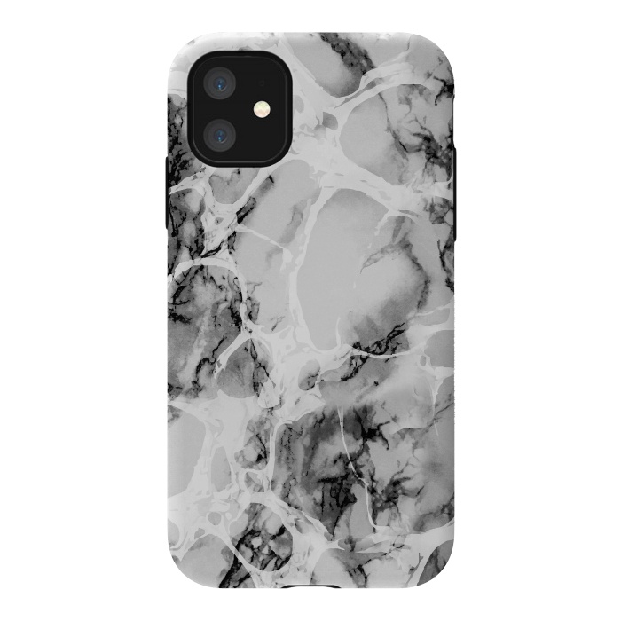 iPhone 11 StrongFit White gray marble artistic texture by Oana 