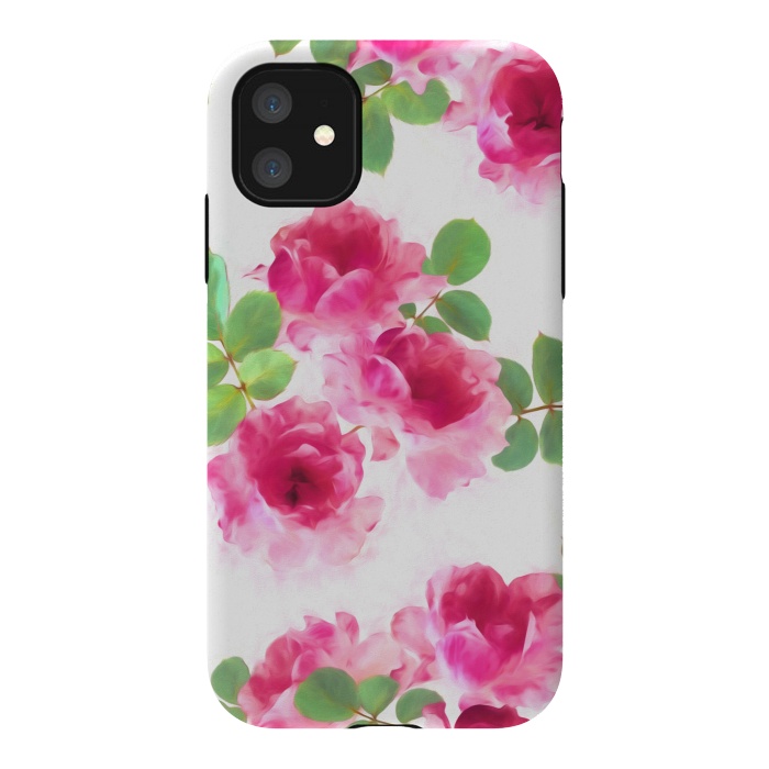 iPhone 11 StrongFit Candy Roses by Micklyn Le Feuvre