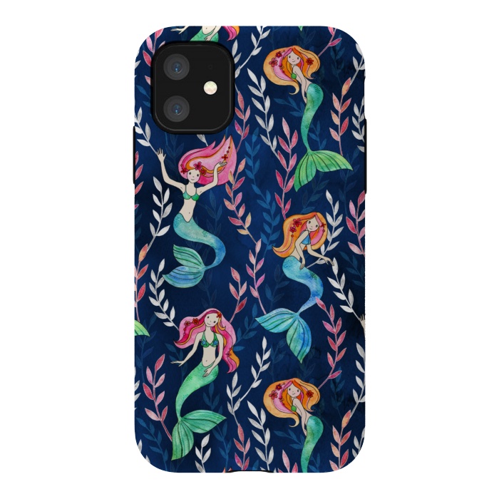 iPhone 11 StrongFit Little Merry Mermaids by Micklyn Le Feuvre