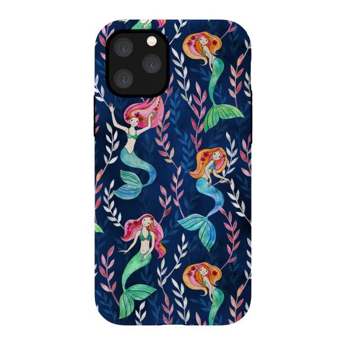 iPhone 11 Pro StrongFit Little Merry Mermaids by Micklyn Le Feuvre