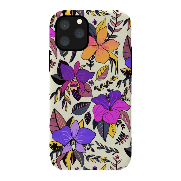 iPhone 11 Pro StrongFit Sunset Tropical Floral by Tigatiga