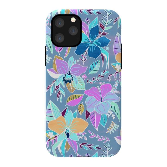 iPhone 11 Pro StrongFit Pastel Tropical Floral by Tigatiga