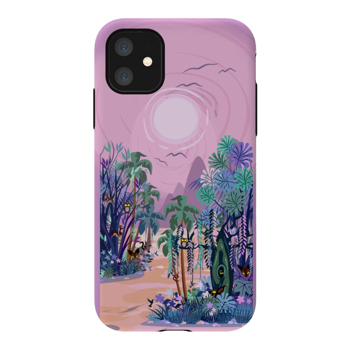 iPhone 11 StrongFit The Eyes of the Enchanted Misty Forest by BluedarkArt