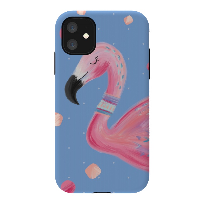 iPhone 11 StrongFit Fancy Flamingo by Noonday Design