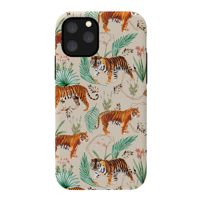 iPhone 11 Pro StrongFit Tropical and Tigers by Uma Prabhakar Gokhale