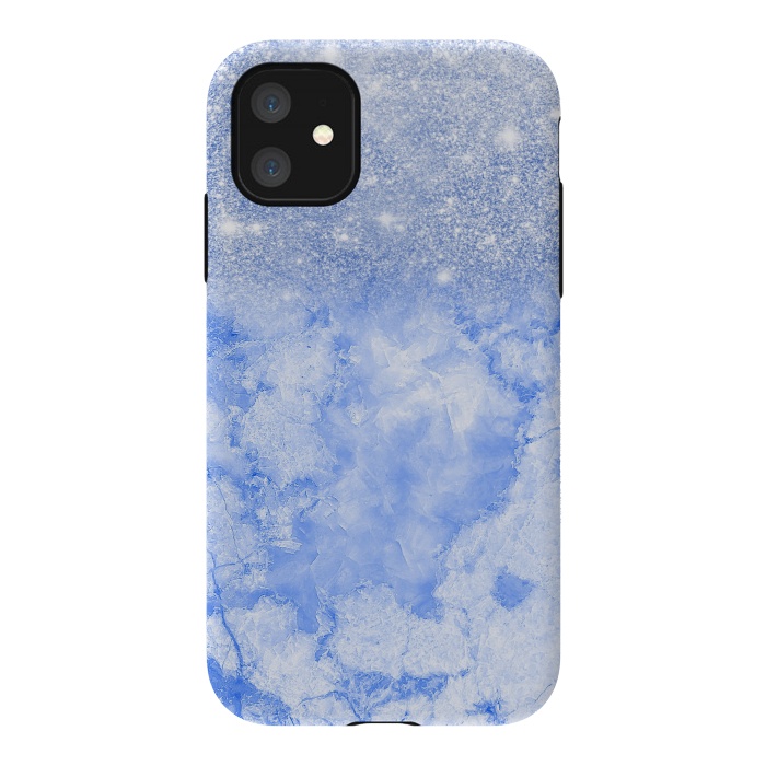 iPhone 11 StrongFit Glitter on Sky Blue Agate by  Utart