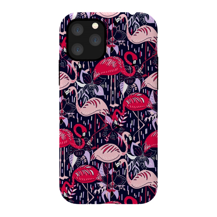 iPhone 11 Pro StrongFit Fantasy Flamingos  by Tigatiga