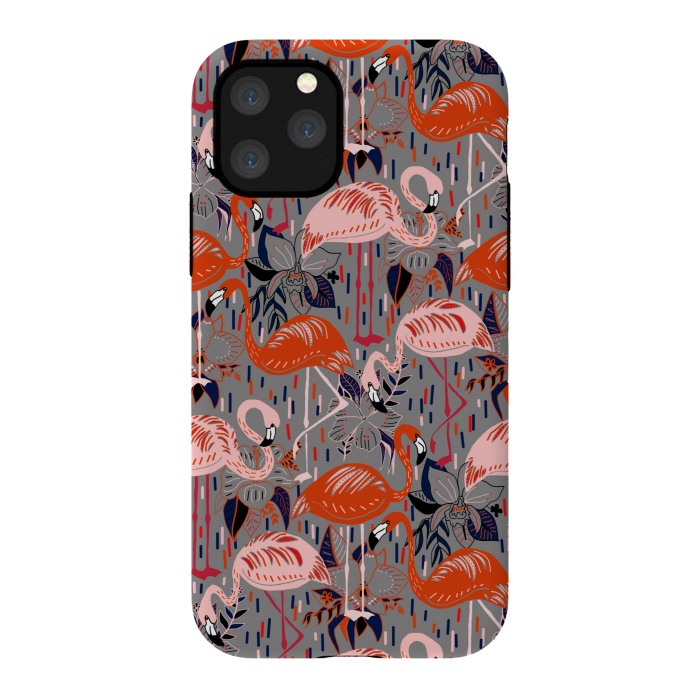 iPhone 11 Pro StrongFit Flamingos  by Tigatiga