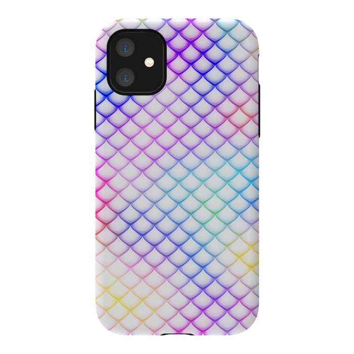 iPhone 11 StrongFit Colorful Mermaid Scales by Art Design Works
