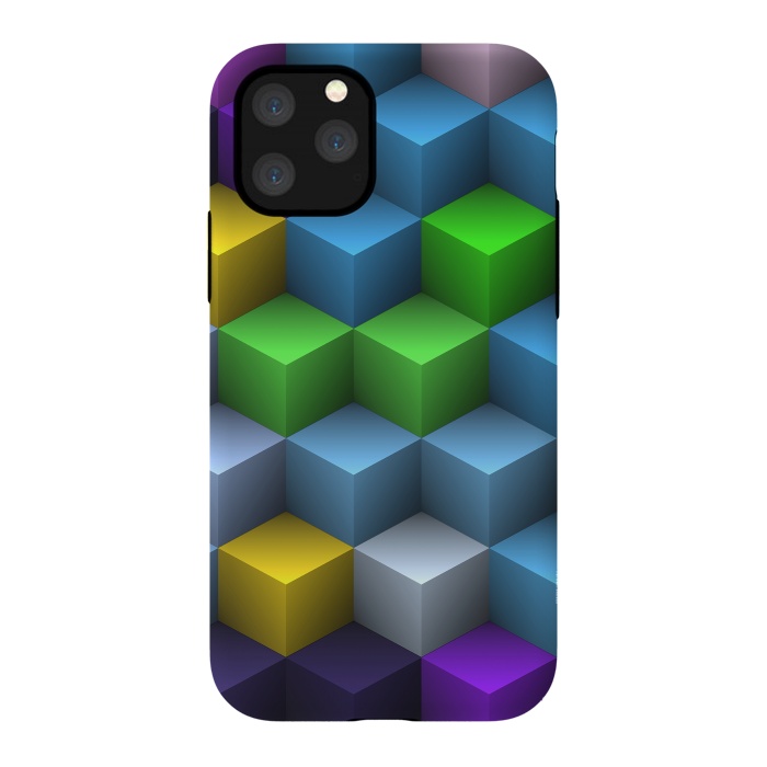 iPhone 11 Pro StrongFit 3D Colorful Squares Pattern by Art Design Works