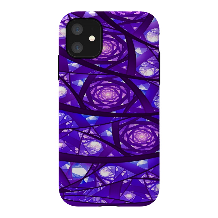 iPhone 11 StrongFit Purple Fractal Pattern by Art Design Works