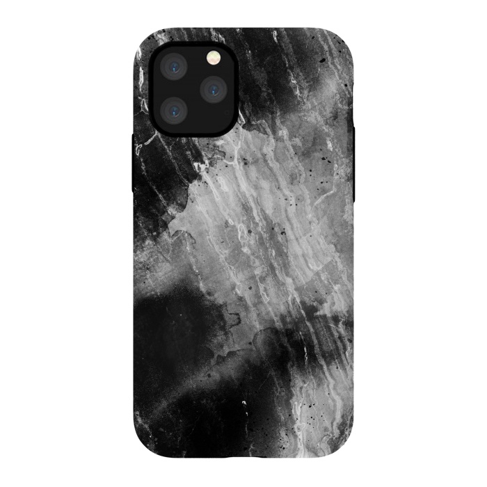 iPhone 11 Pro StrongFit Black gray faded marble painting by Oana 