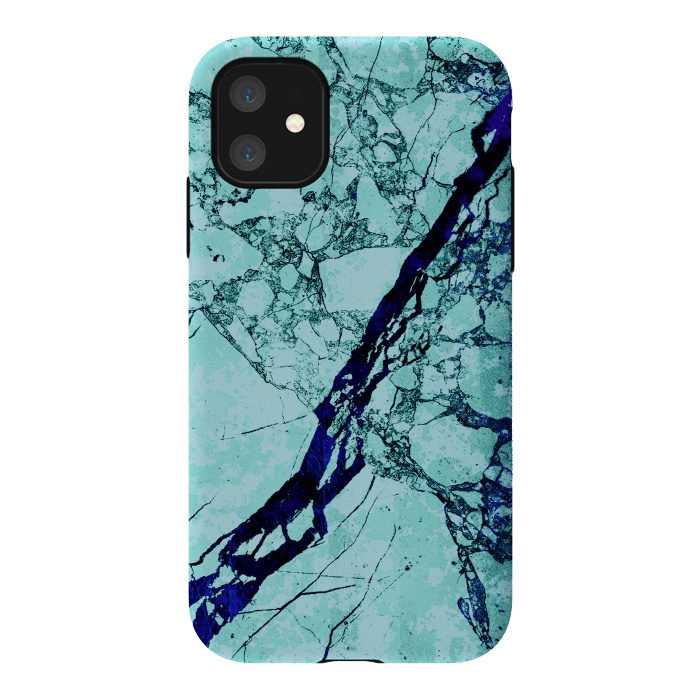 iPhone 11 StrongFit Turquoise blue marble by Oana 