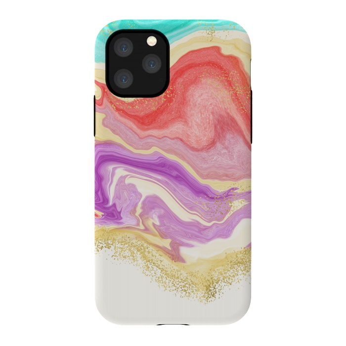 iPhone 11 Pro StrongFit Colorful Marble by Noonday Design