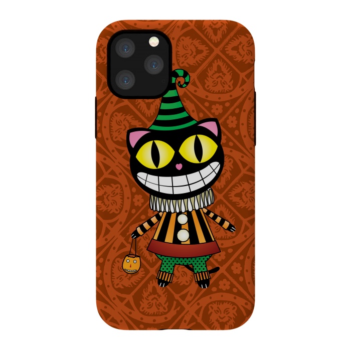 iPhone 11 Pro StrongFit Cassiues Harlequin Cat by Mangulica