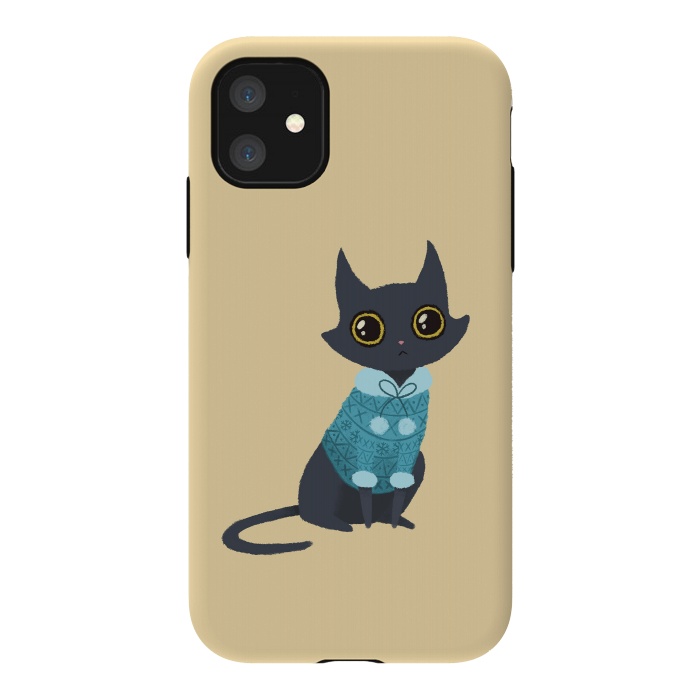 iPhone 11 StrongFit Cozy cat by Laura Nagel