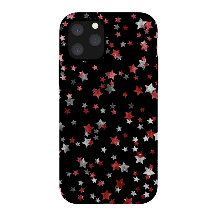 iPhone 11 Pro StrongFit Rust copper and silver party stars by Oana 