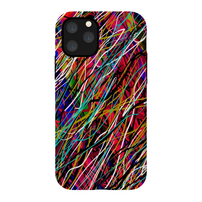 iPhone 11 Pro StrongFit abstract lines art multicolour pop art  by Josie