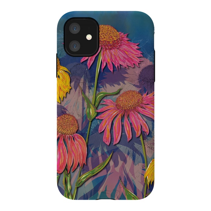 iPhone 11 StrongFit Pink Coneflowers by Lotti Brown