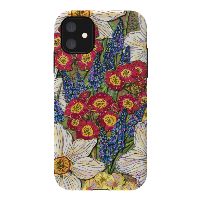 iPhone 11 StrongFit Spring Flowers by Lotti Brown