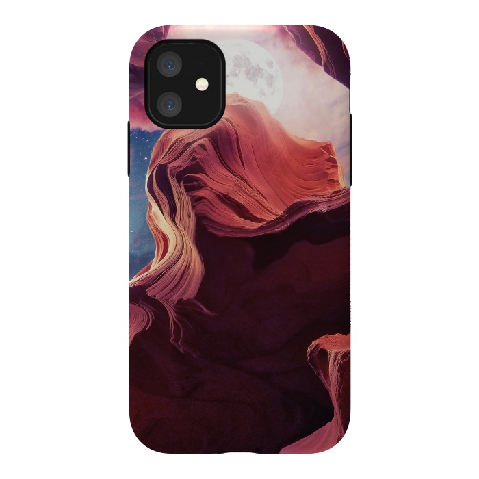 iPhone 11 StrongFit Grand Canyon with Space & Full Moon Collage II by Art Design Works