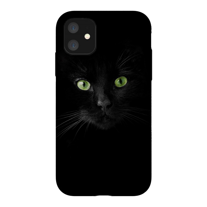 iPhone 11 StrongFit Cat, green eyes by Bledi