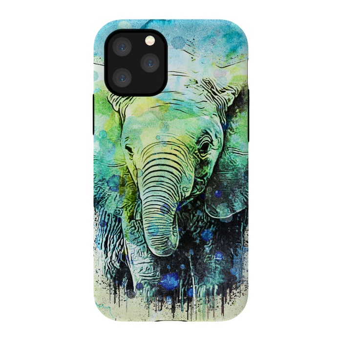 iPhone 11 Pro StrongFit watercolor elephant by Ancello
