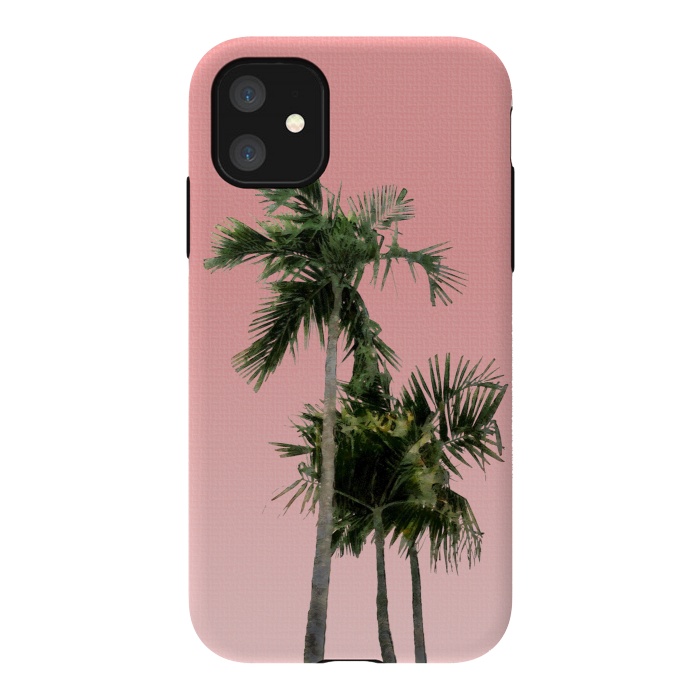 iPhone 11 StrongFit Palm Trees on Pink by amini54