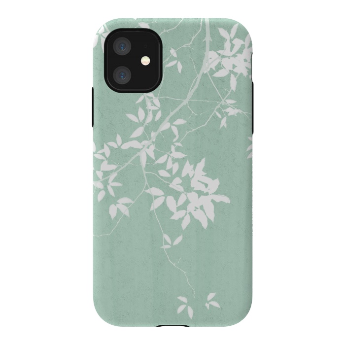 iPhone 11 StrongFit  Foliage on Mint Green by amini54