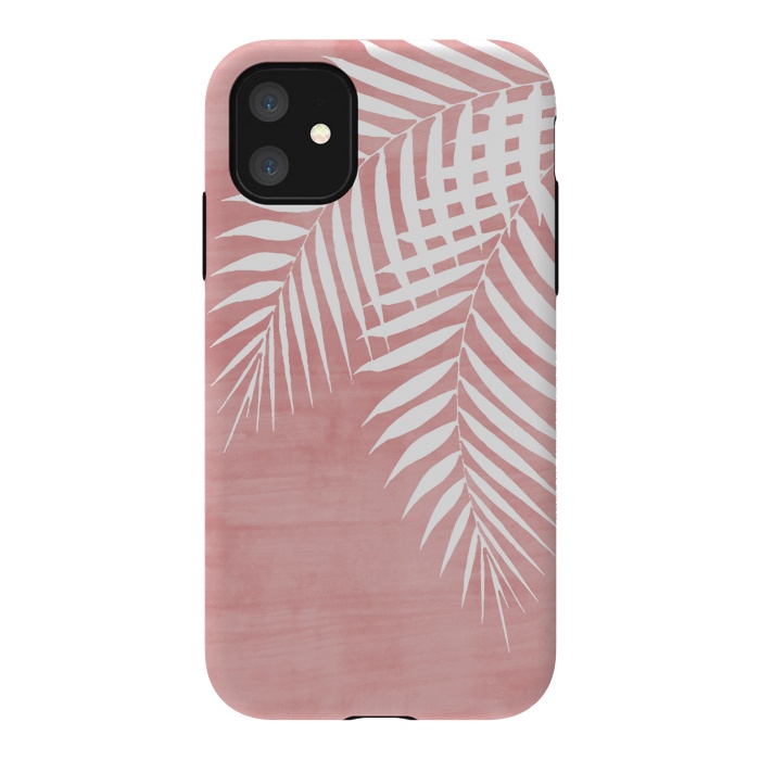 iPhone 11 StrongFit  Palm Leaves on Pink by amini54