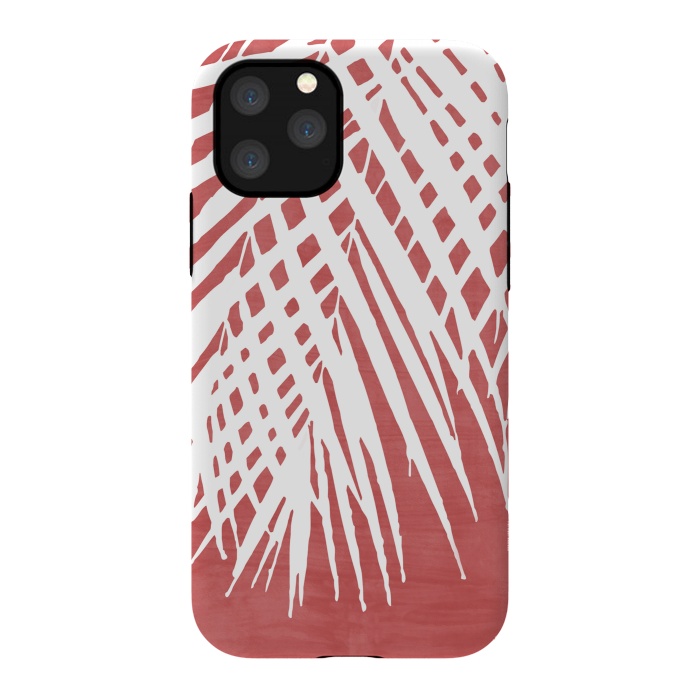 iPhone 11 Pro StrongFit  Palm Leaves on Red by amini54