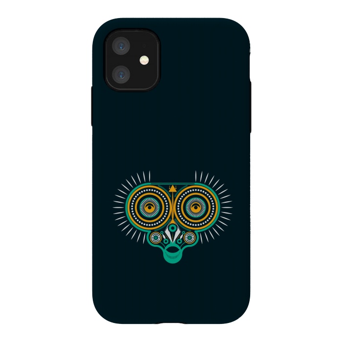 iPhone 11 StrongFit horned owl tattoo tribal by TMSarts