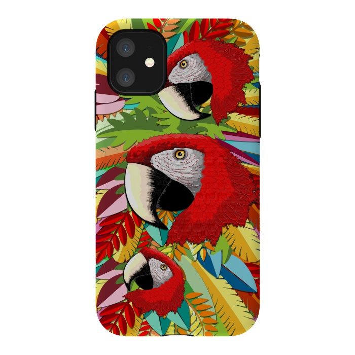 iPhone 11 StrongFit Macaw Parrot Paper Craft Digital Art by BluedarkArt