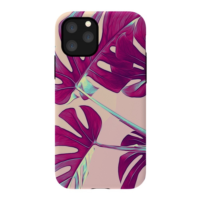 iPhone 11 Pro StrongFit Violet Monstera Leaves by Alemi