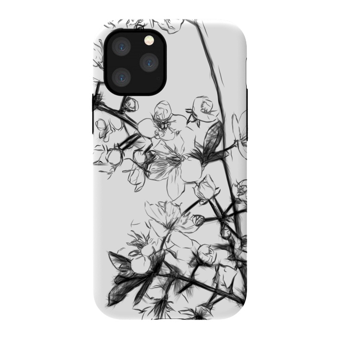 iPhone 11 Pro StrongFit Cherry Blossoms Minimal Drawing by Alemi