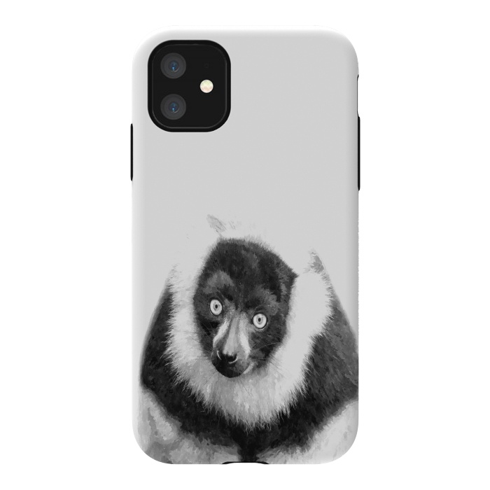 iPhone 11 StrongFit Black and White Lemur by Alemi