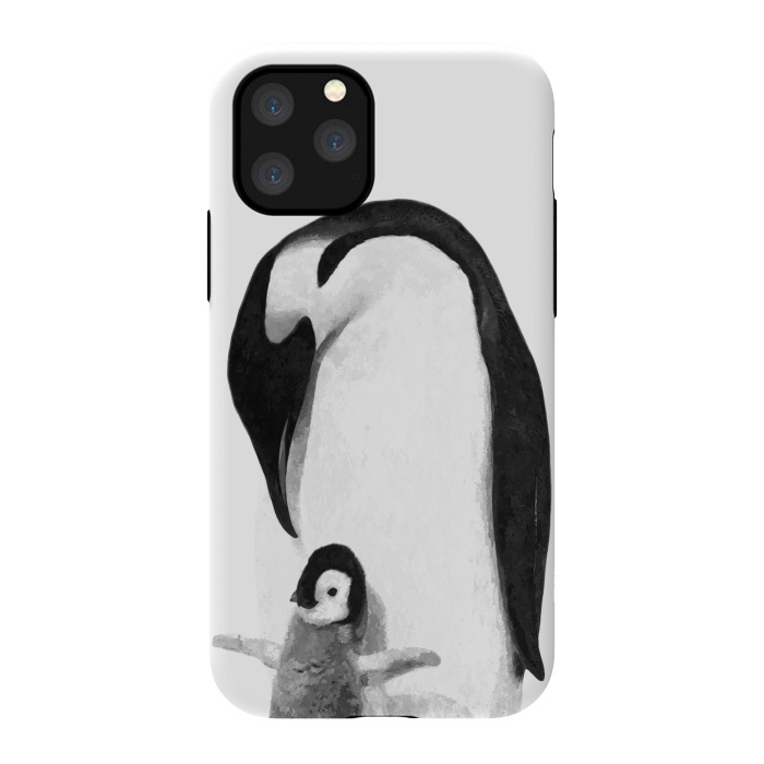 iPhone 11 Pro StrongFit Black and White Penguins by Alemi