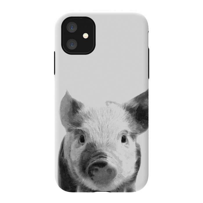 iPhone 11 StrongFit Black and White Pig by Alemi