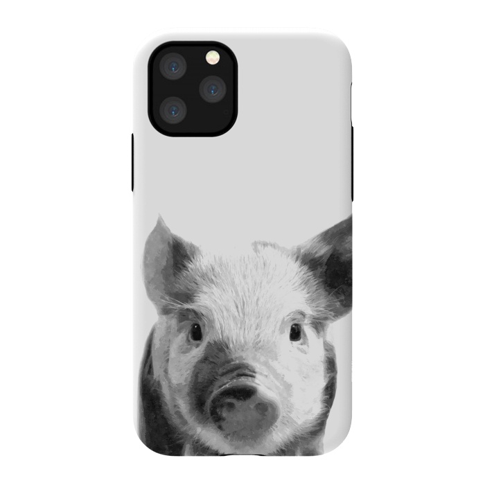 iPhone 11 Pro StrongFit Black and White Pig by Alemi