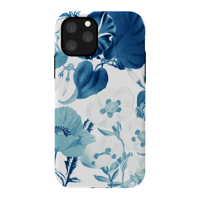 iPhone 11 Pro StrongFit Indigo blue watercolor flowers by Oana 