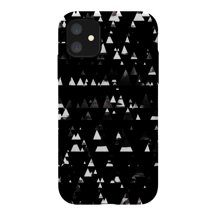 iPhone 11 StrongFit Black and white triangles pine forest by Oana 