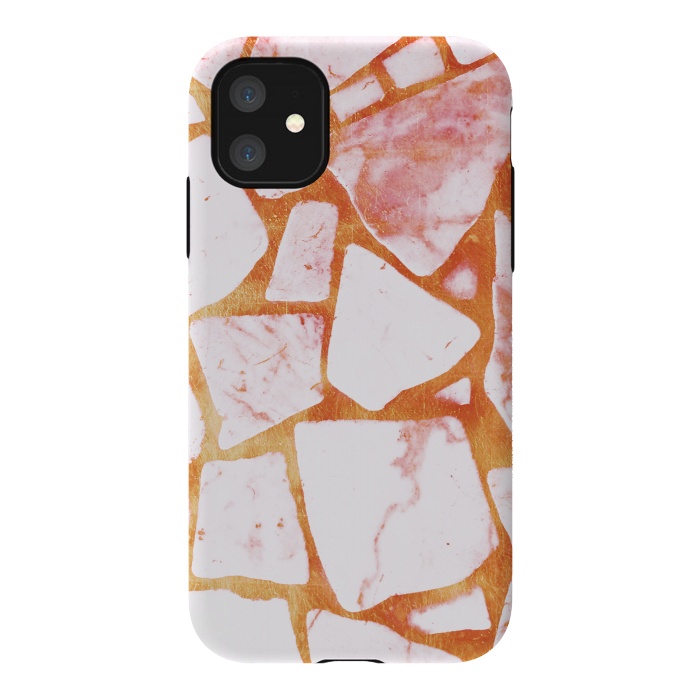iPhone 11 StrongFit Golden marble stone by Oana 