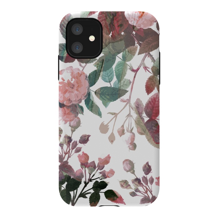 iPhone 11 StrongFit Watercolor painted roses - autumnal colors by Oana 